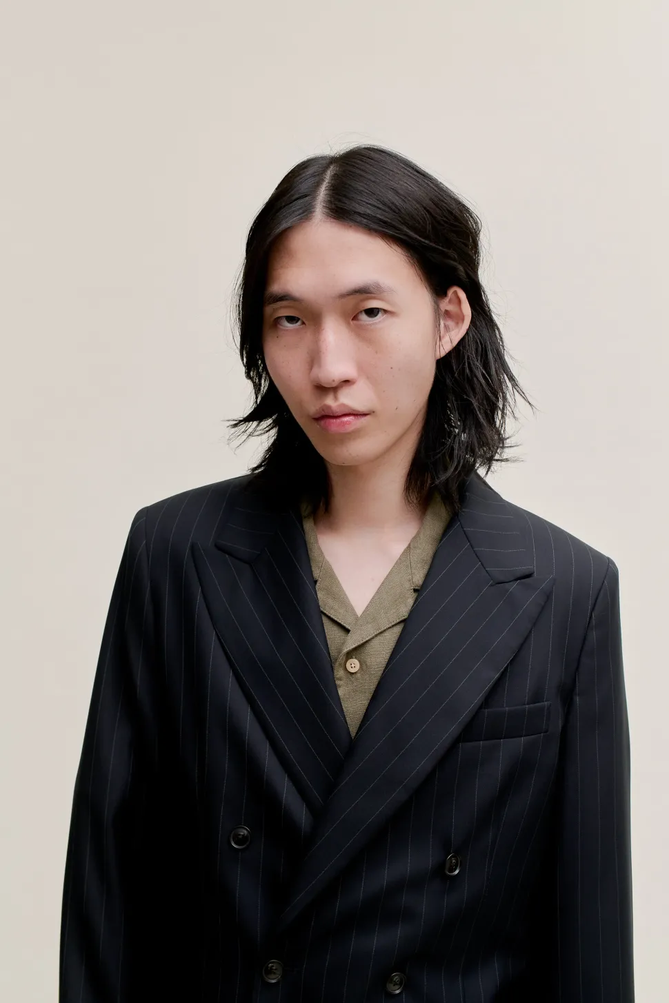 DOUBLE-BREASTED PEAK BLAZER