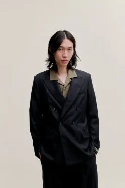 DOUBLE-BREASTED PEAK BLAZER