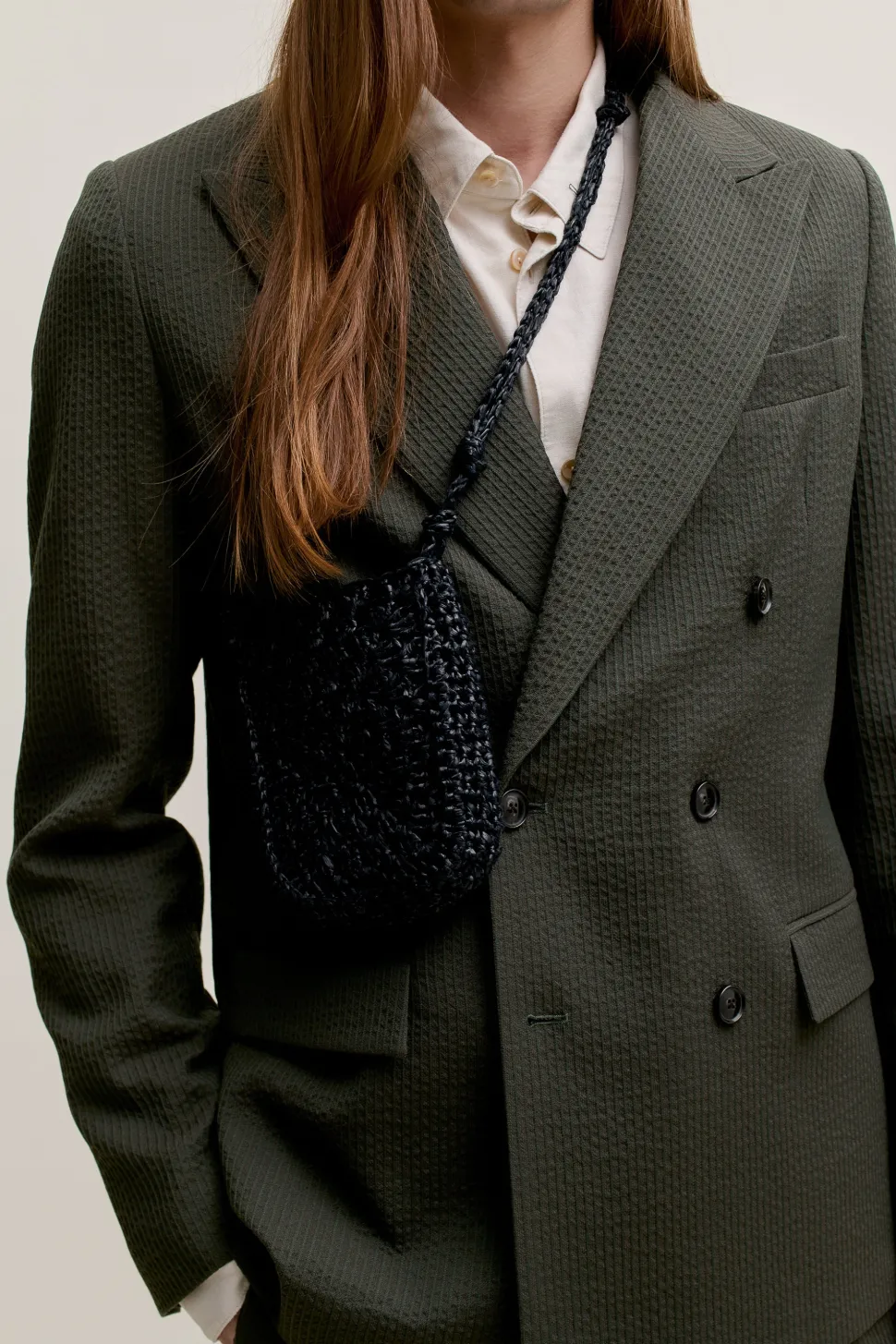 DOUBLE-BREASTED PEAK BLAZER