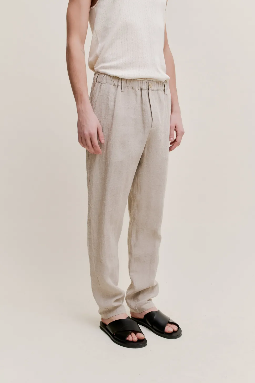 ELASTICATED WIDE TROUSERS