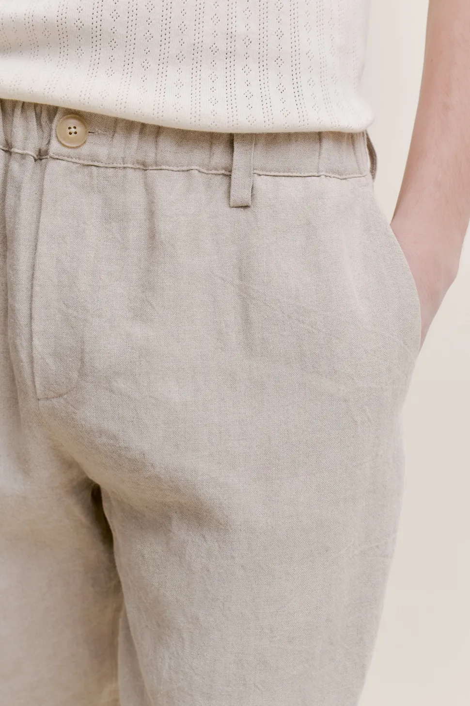 ELASTICATED WIDE TROUSERS