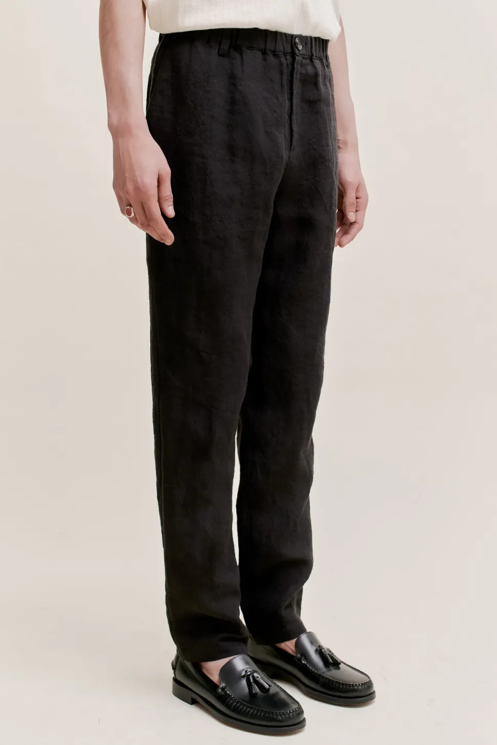 ELASTICATED WIDE TROUSERS