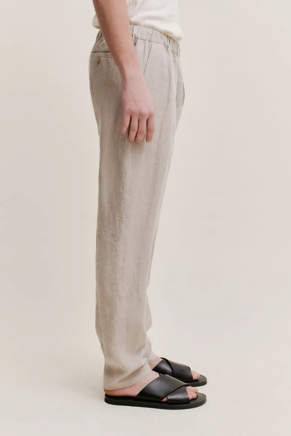 ELASTICATED WIDE TROUSERS