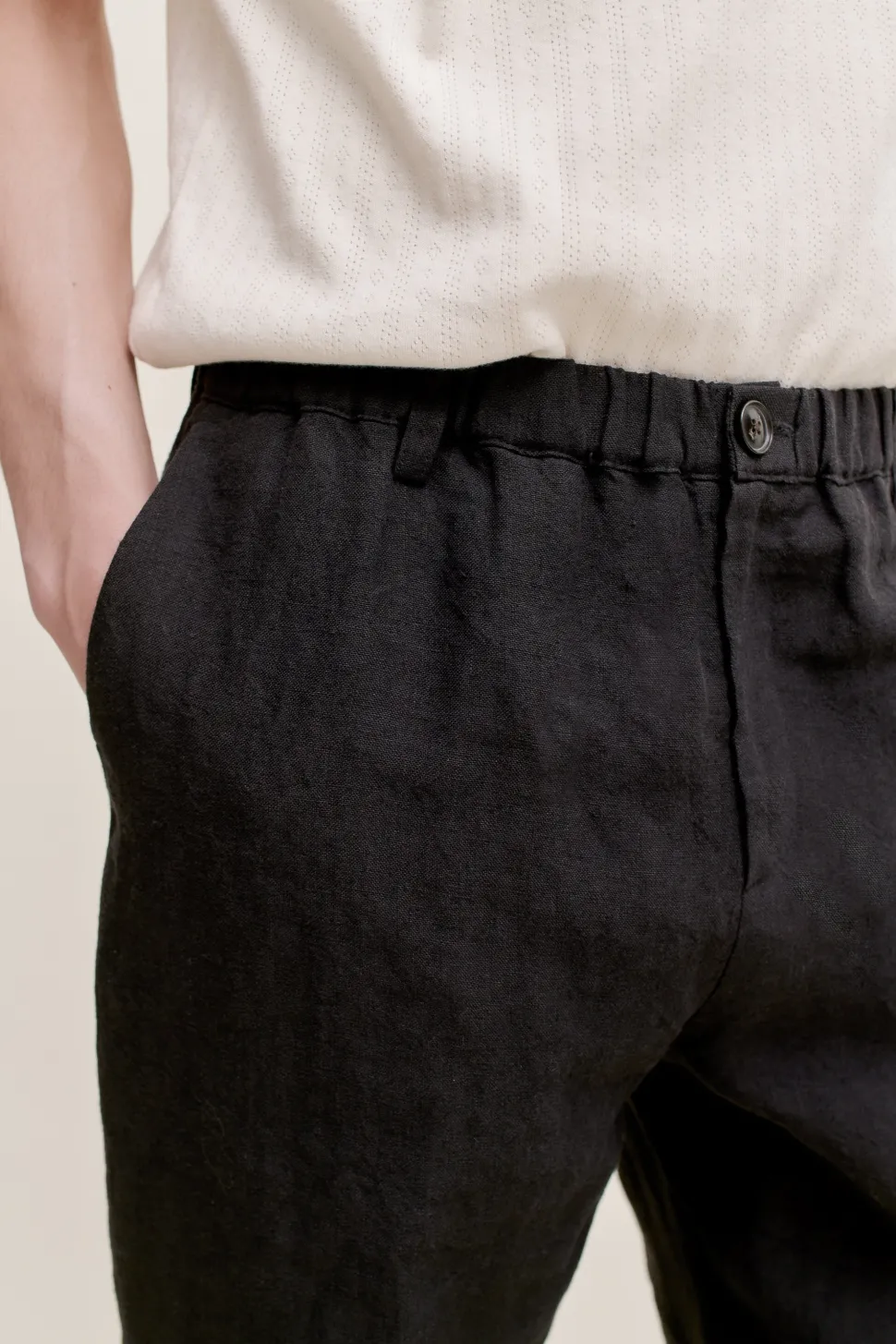 ELASTICATED WIDE TROUSERS
